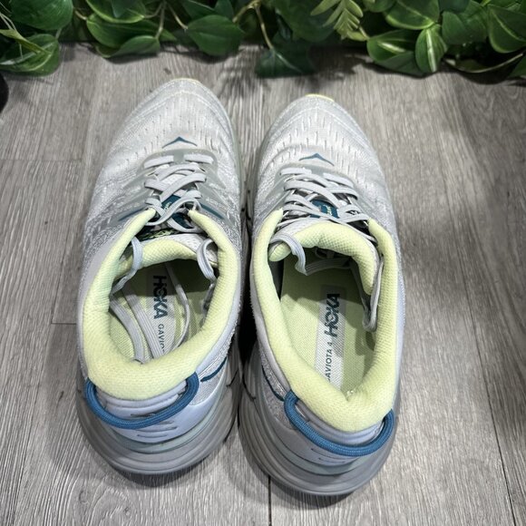 Hoka One One Gaviota 4 Shoes Men 7 / Women 8.5 2E Wide Gray Yellow Running Shoes main image 10